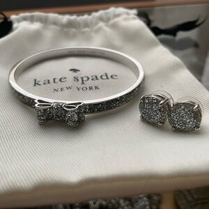 Kate Spade Silver Bracelet and Earrings Set + Watch